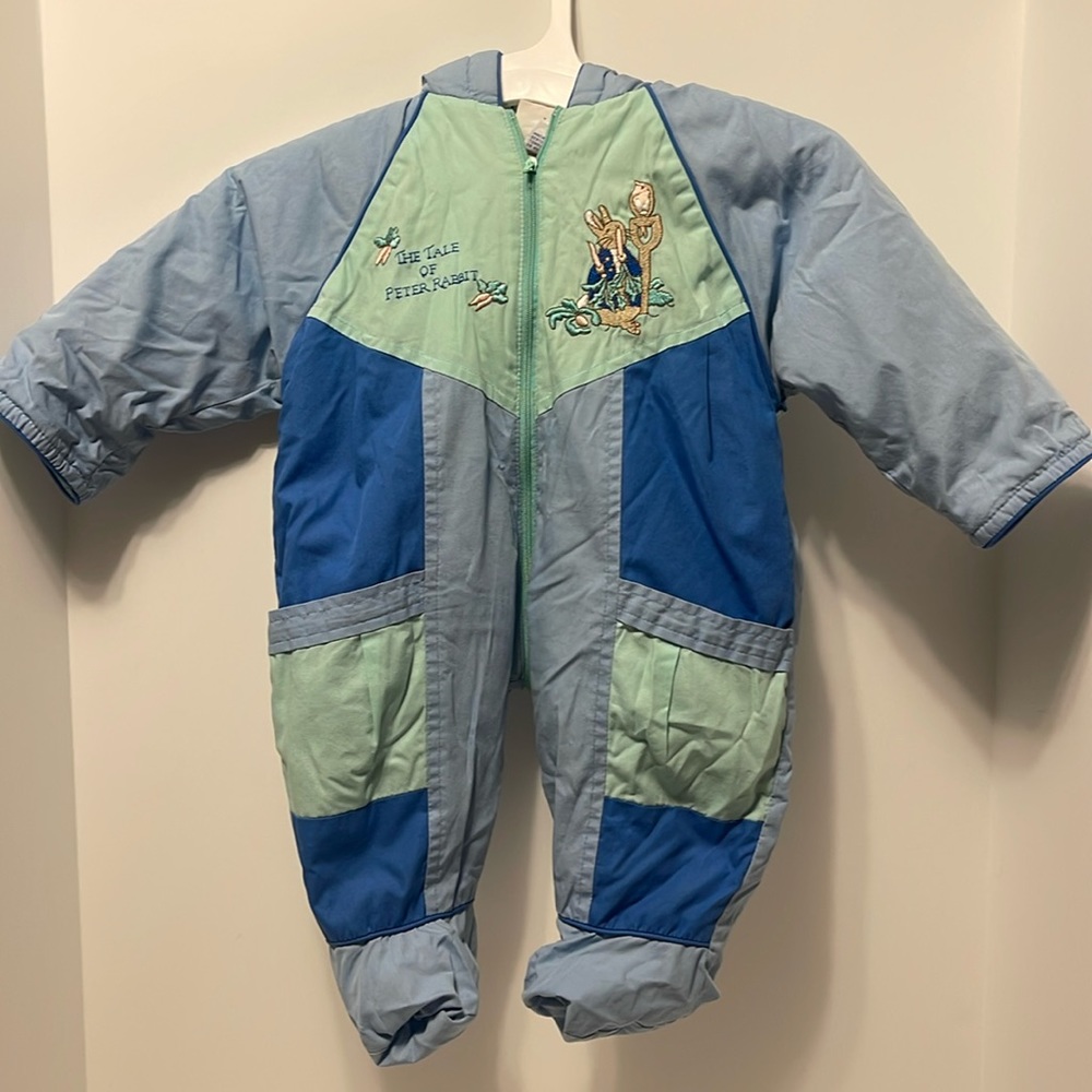 Vintage Quiltex A Beatrix Potter The Tale of Peter Rabbit Snowsuit Infant 9M
